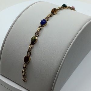 Vintage 1960’s signed Carla Scarab bracelet- semi precious stones